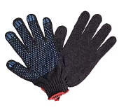 Перчатки х/б с ПВХ 4 нит. 10 класс (черные) (фото)
