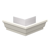 Угол наруж желоба Металлпрофиль 120*86 ПЭ белый (фото)